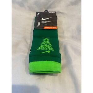 NIKE Elite Vapor Crew Football Socks LARGE ( Men 8-12)   Black/Green Striped NEW